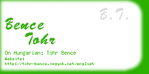 bence tohr business card